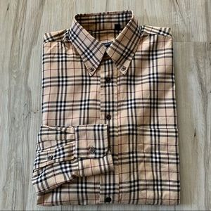 Burberry London Tartan Plaid Button Up Shirt M